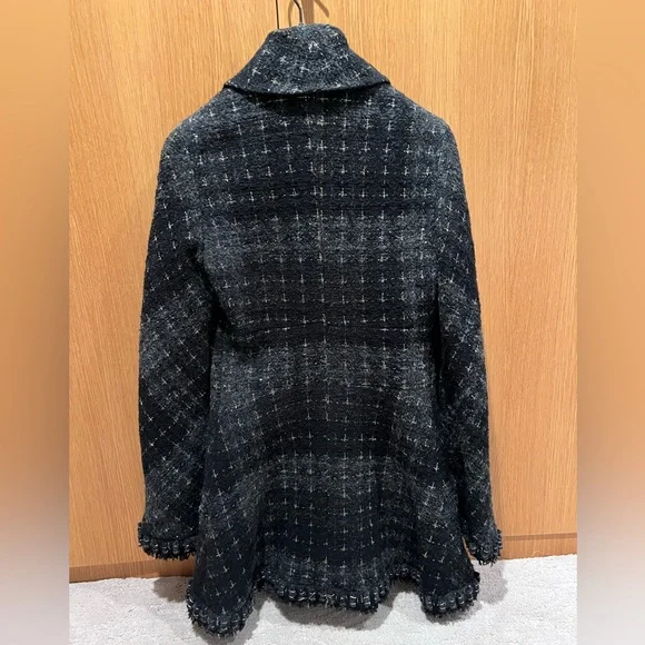 ChanelBlack Charcoal and Metallic Coat, Size 36 (XS)